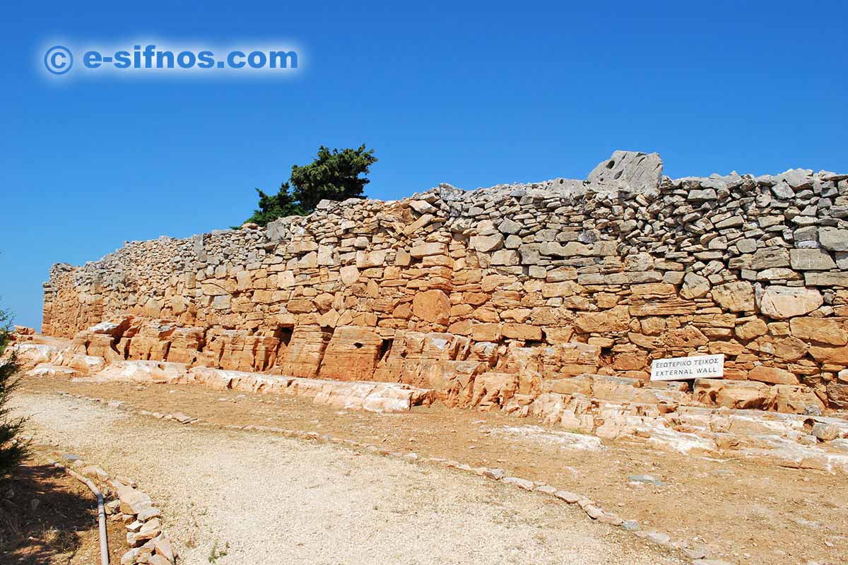 The external wall of the Mycenaean Citadel of Agios Andreas in Sifnos
