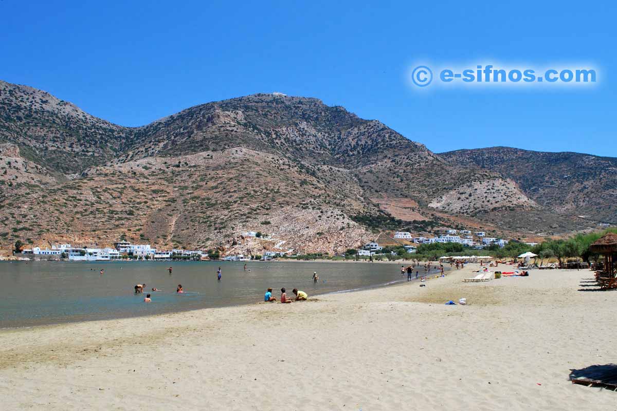 The beach of Kamares from Agia Marina district