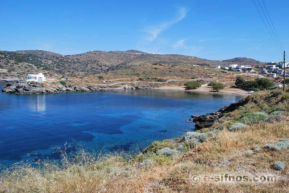The beach of Fassolou from the road that leads to the monastery of Stavros