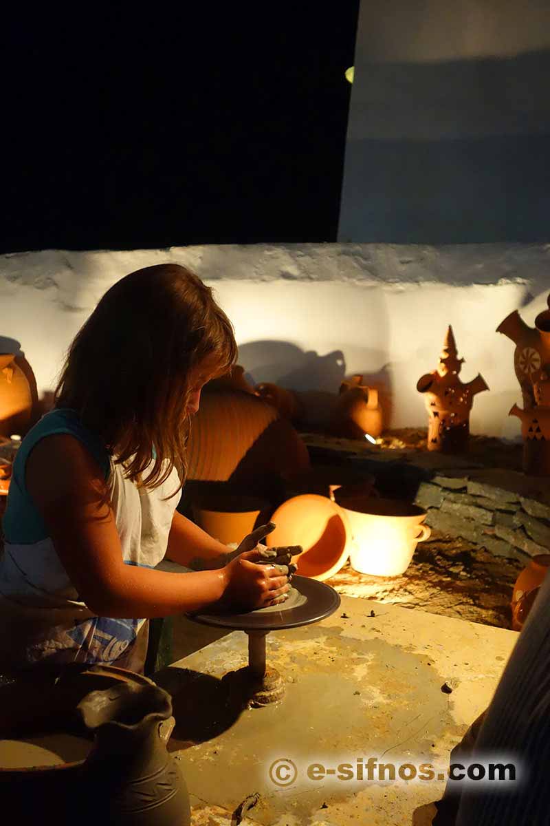 Pottery art lessons at the Cycladic Gastronomy Festival in Sifnos