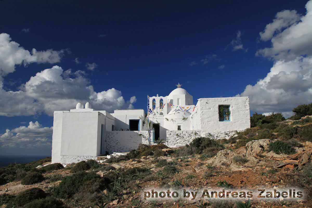 The church of Agios Nikolas t'Aerina Sifnos, decorated for the feast
