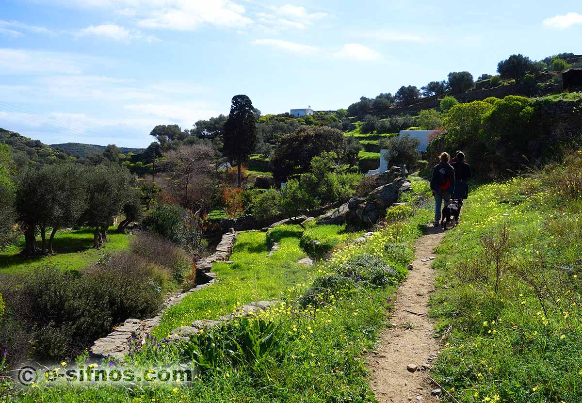 The trail from Apollonia to the Monastery of Vrissi