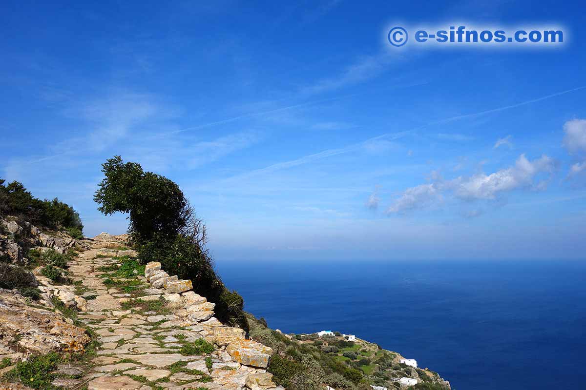 The trail from Artemonas to the church Panagia Magana, in Sifnos