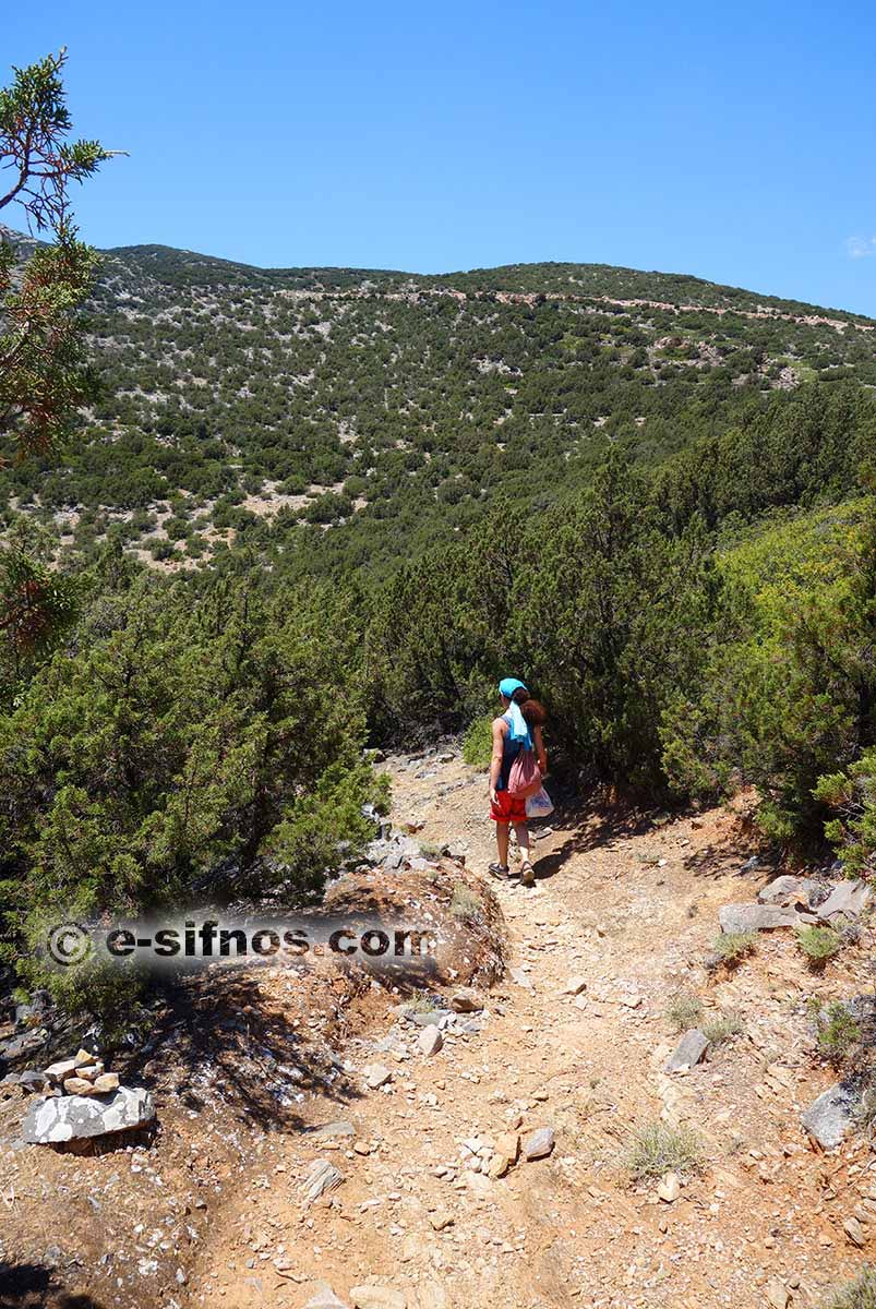 The path from Platis Gialos to Fikiada beach