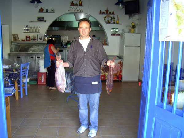 The fish tavern Cheronissos, right next to the sea