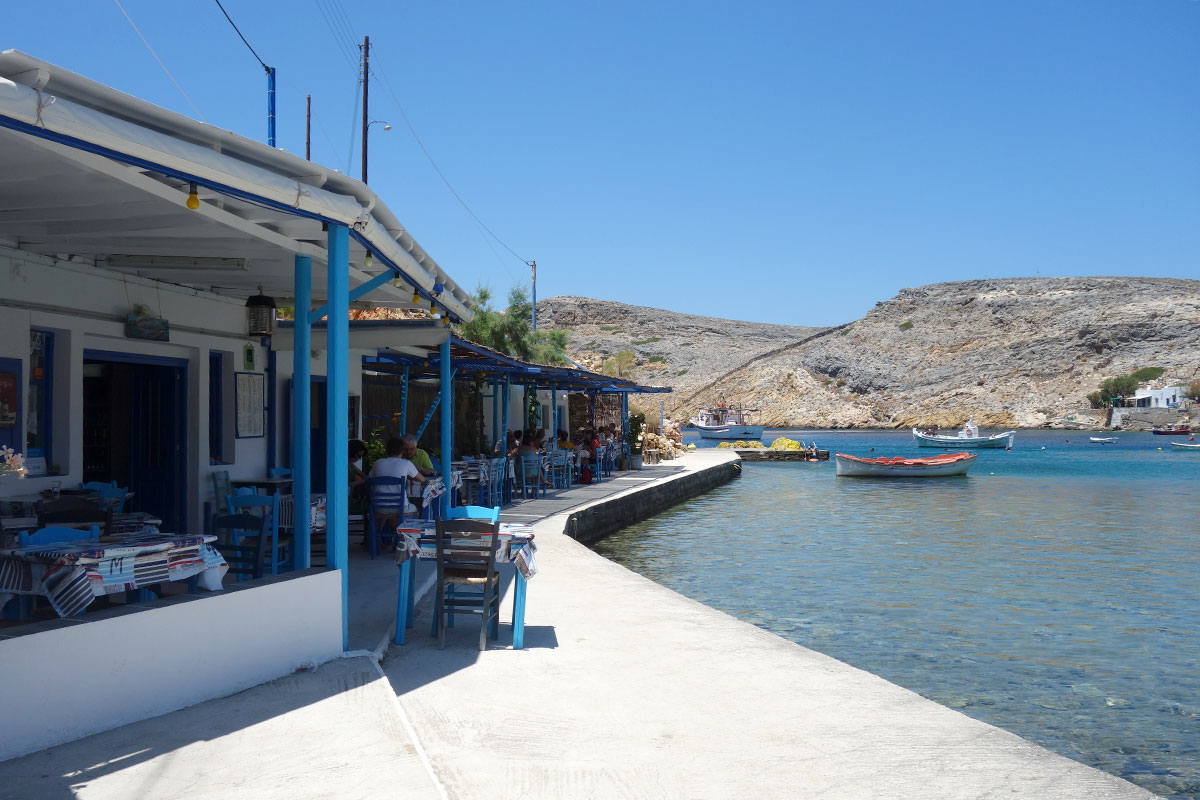 The fish tavern Cheronissos, right next to the sea