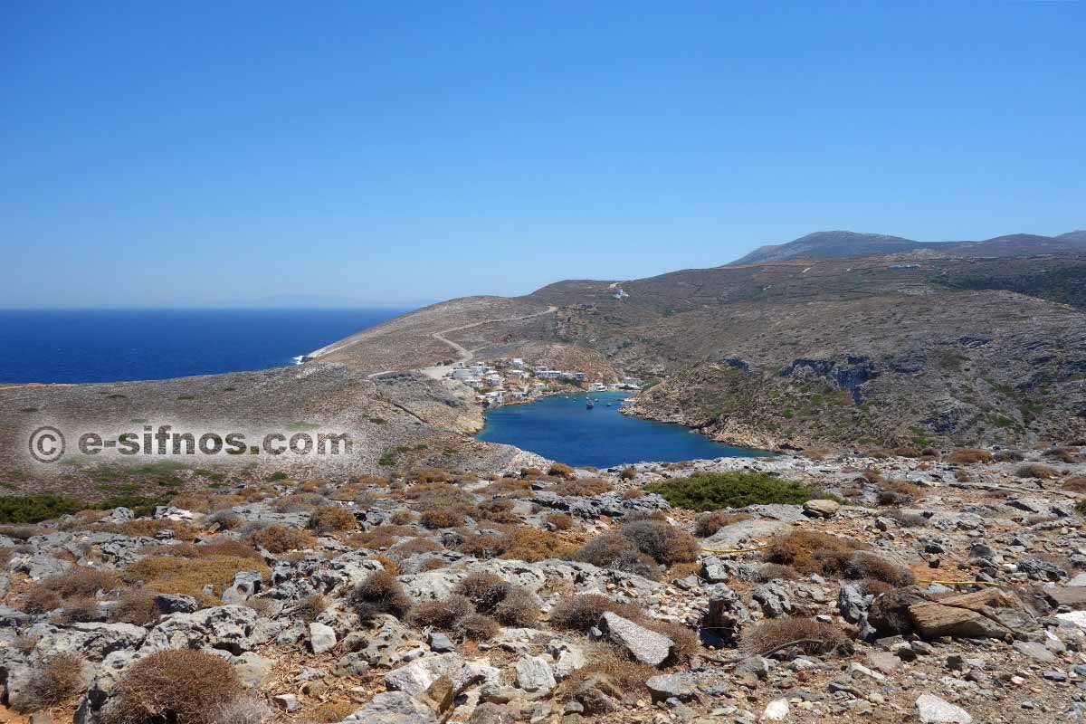 The well protected from the weather gulf of Cheronissos at Sifnos