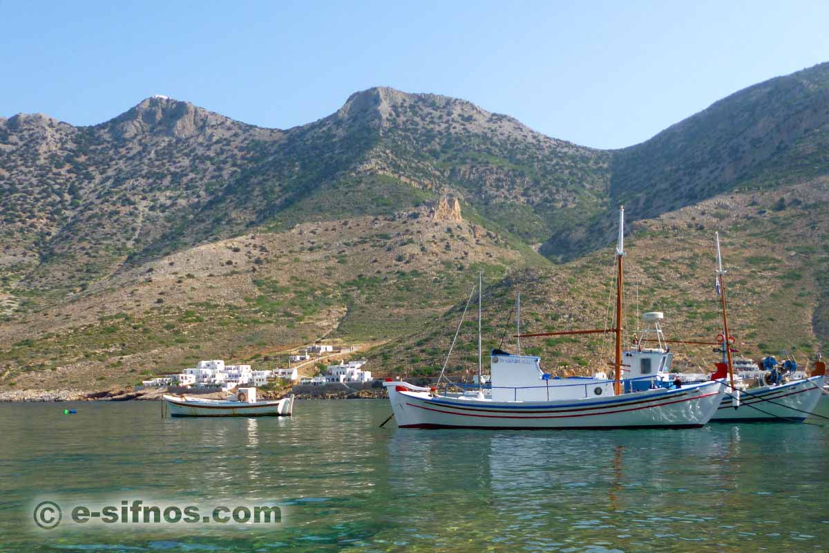 Traditional fishing boats in Kamares