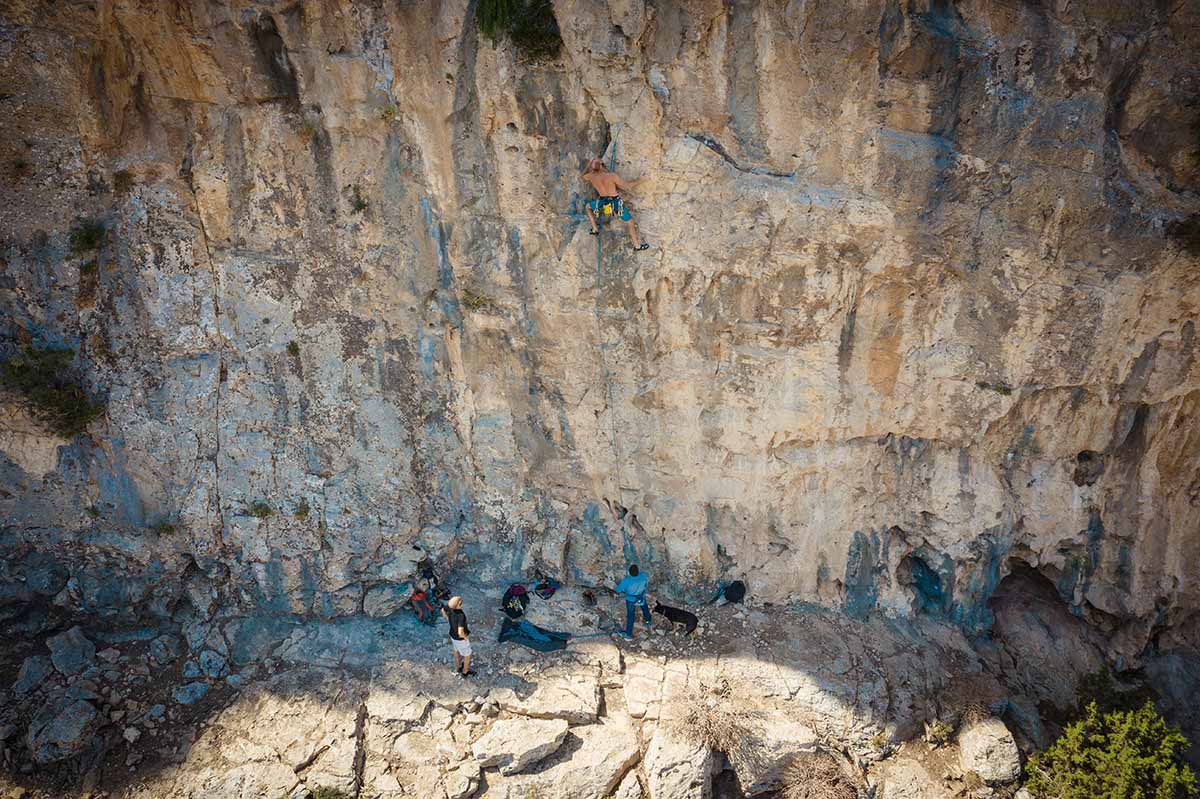 Climbing crag in Kamares