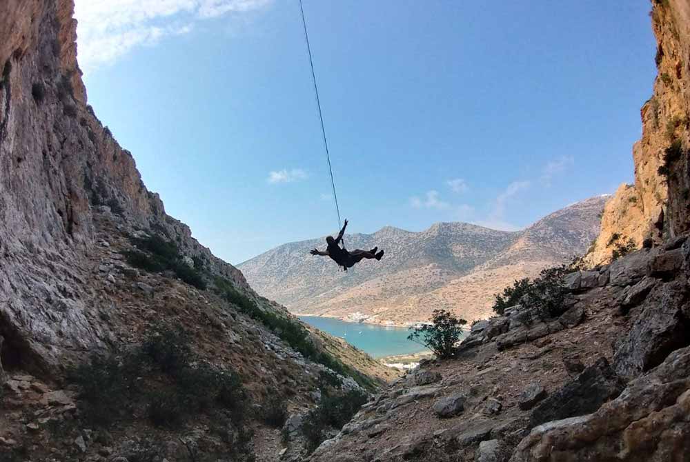 rope swing in Sifnos